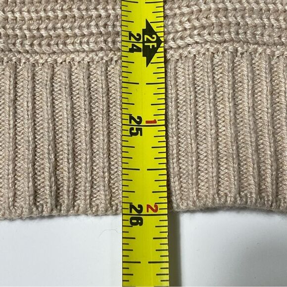 Michael Kors Beige Mock Neck Ribbed Knit Sweater Women's Size Large - Picture 6 of 16